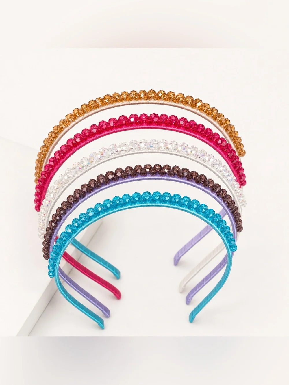 Crystal Beaded Headband 5 Set